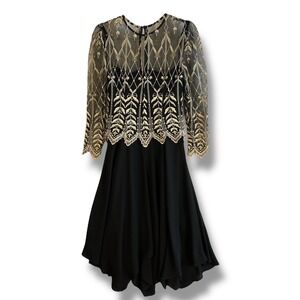 Cachet by Bari Protas Dress Womens 6 Black Holiday Party Dress